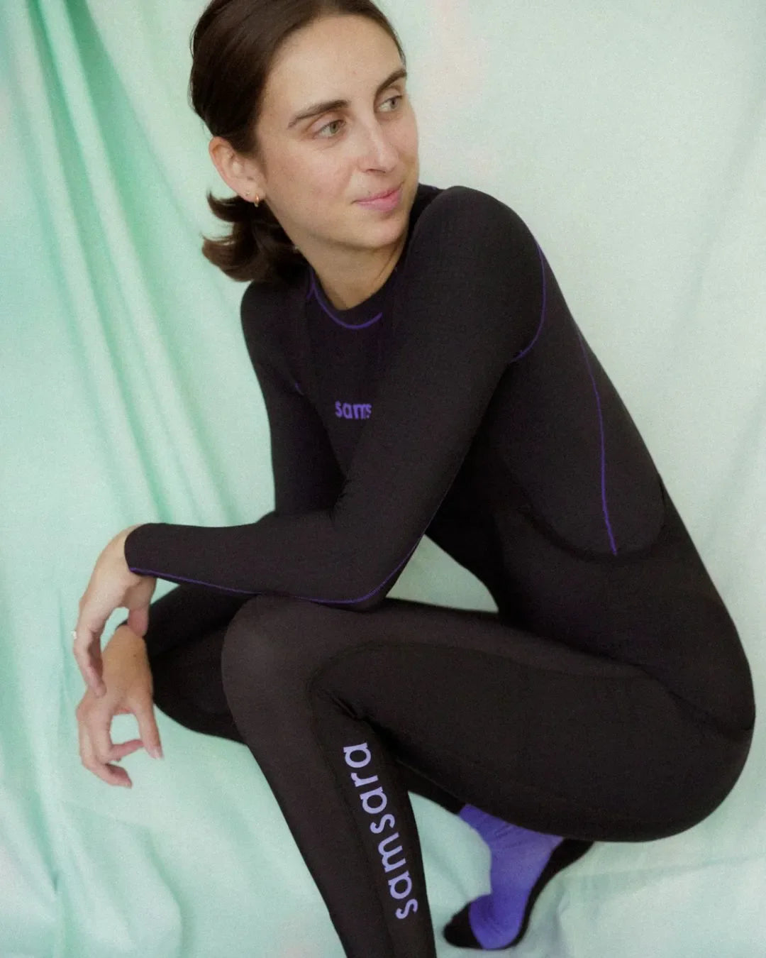 Samsara Cycle Long-Sleeve Thermal Base Layer - Black/Iris