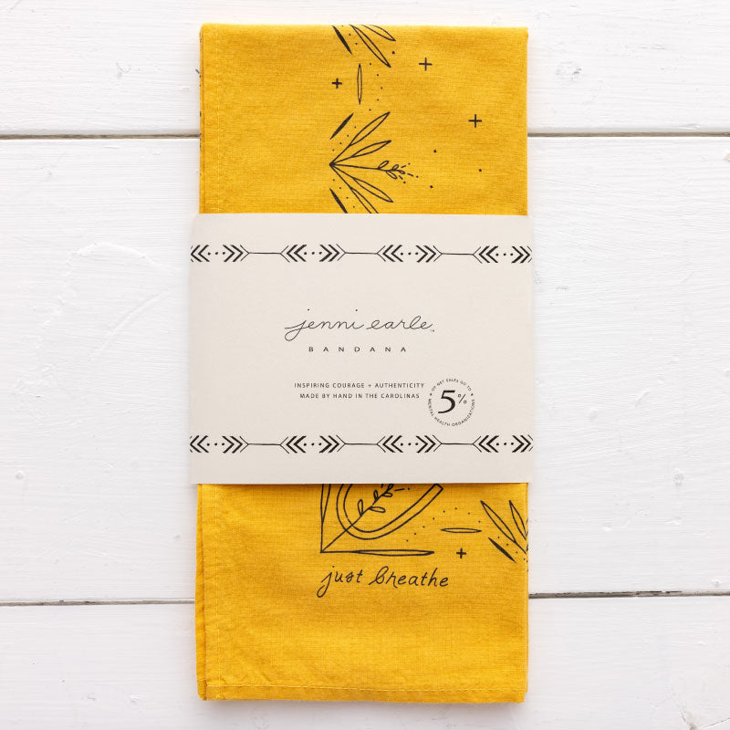 'just breathe' bandana