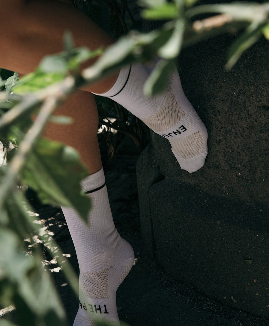 White Cycling Socks