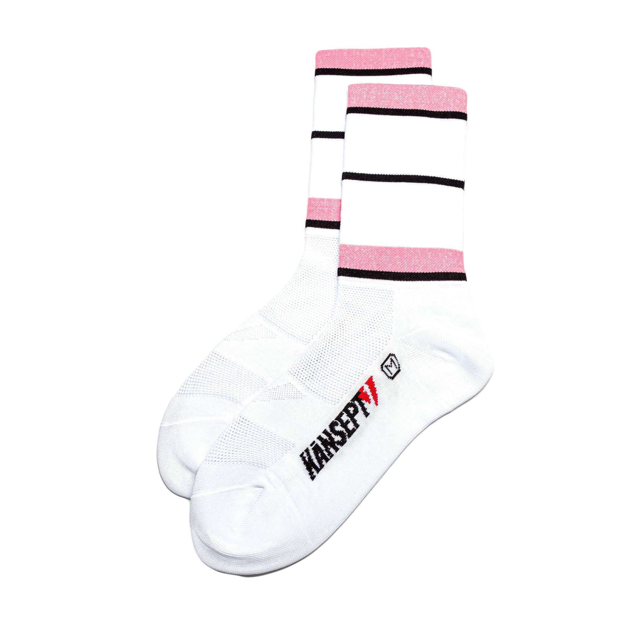 Kansept1 ProSpec Rouleur Sock | Squadra Stripes | White/Maglia Rosa Pink/Obsidian Black