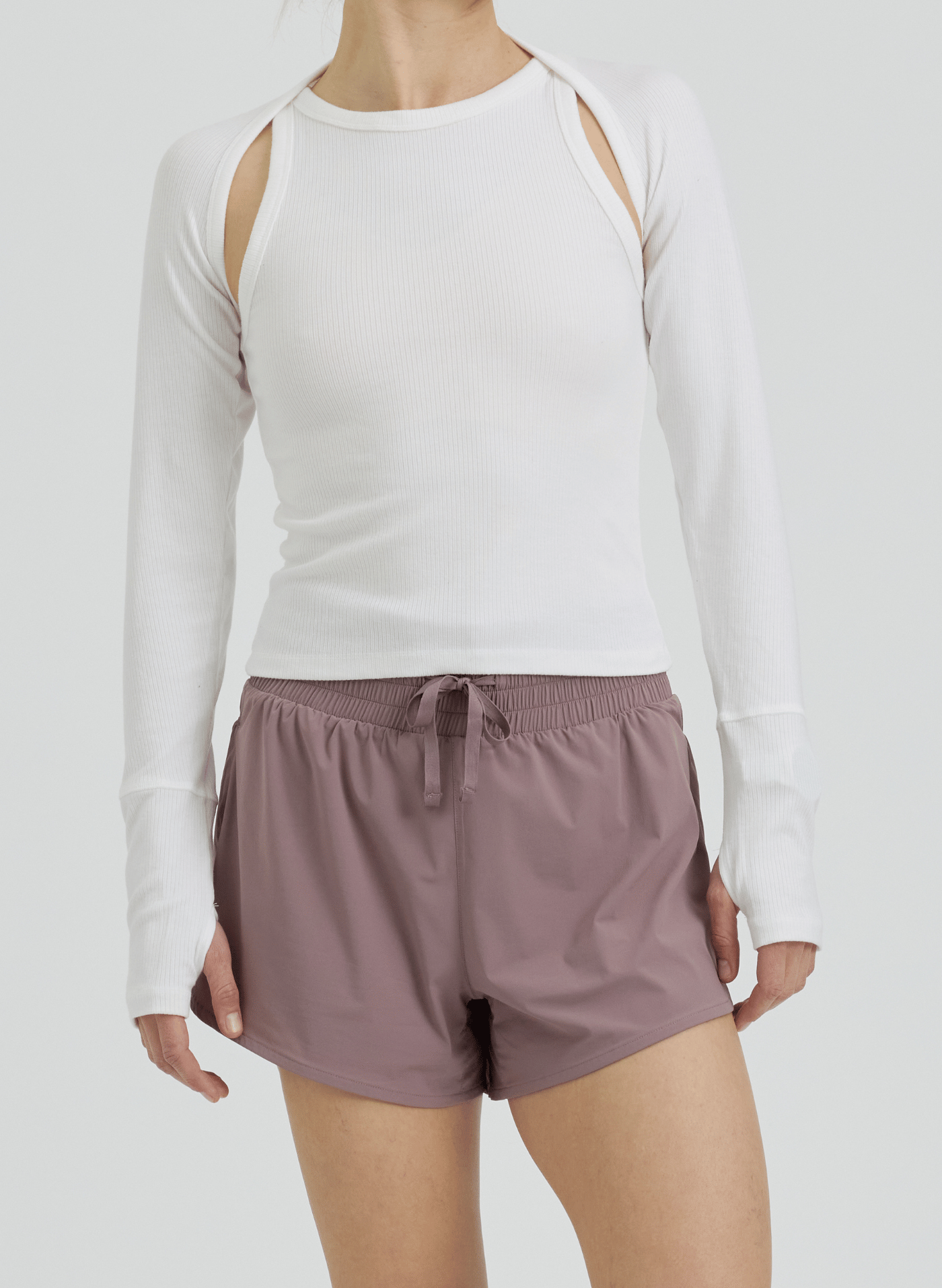 Pruzan Running Ribbed Recovery Shrug + Tank Set
