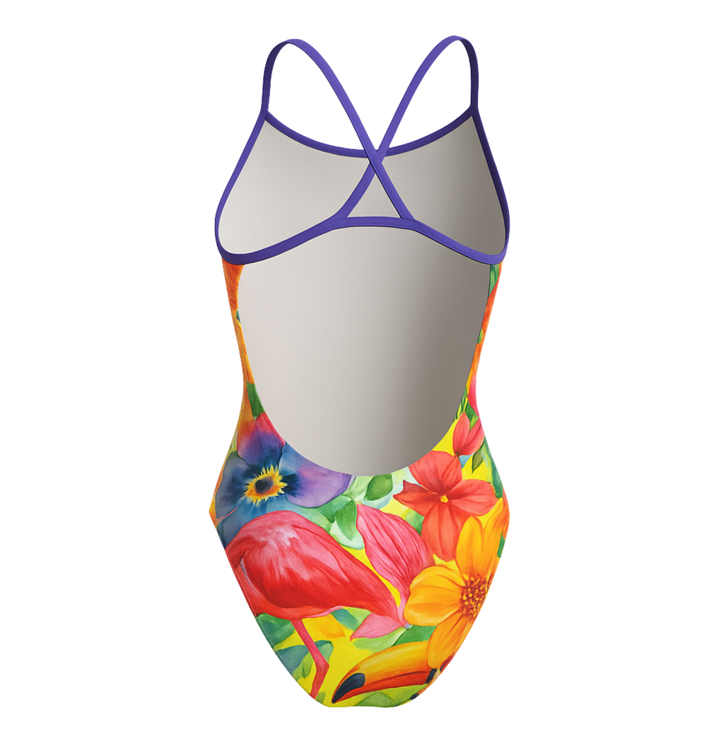 TROPICAL TOUCAN WOMEN'S LIGHTBACK ONE PIECE ATHLETIC SWIMSUIT