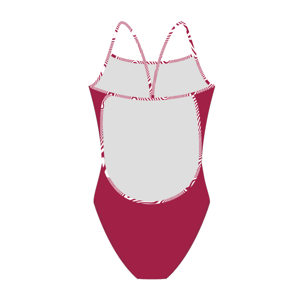 Flow Maroon Women's One-Piece Lightback Swimsuit