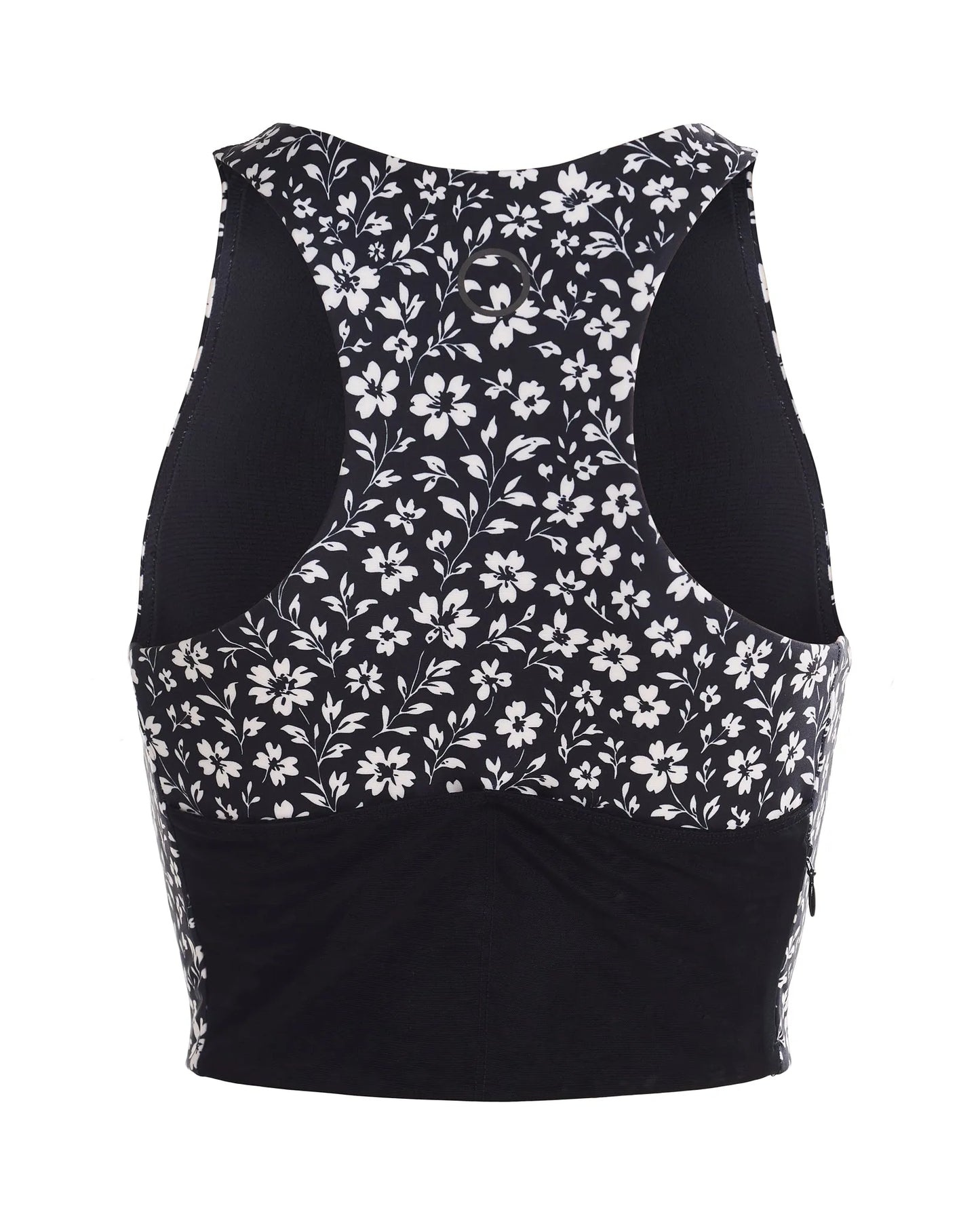 Samsara Adventure Crop Top - Black Floral Maze