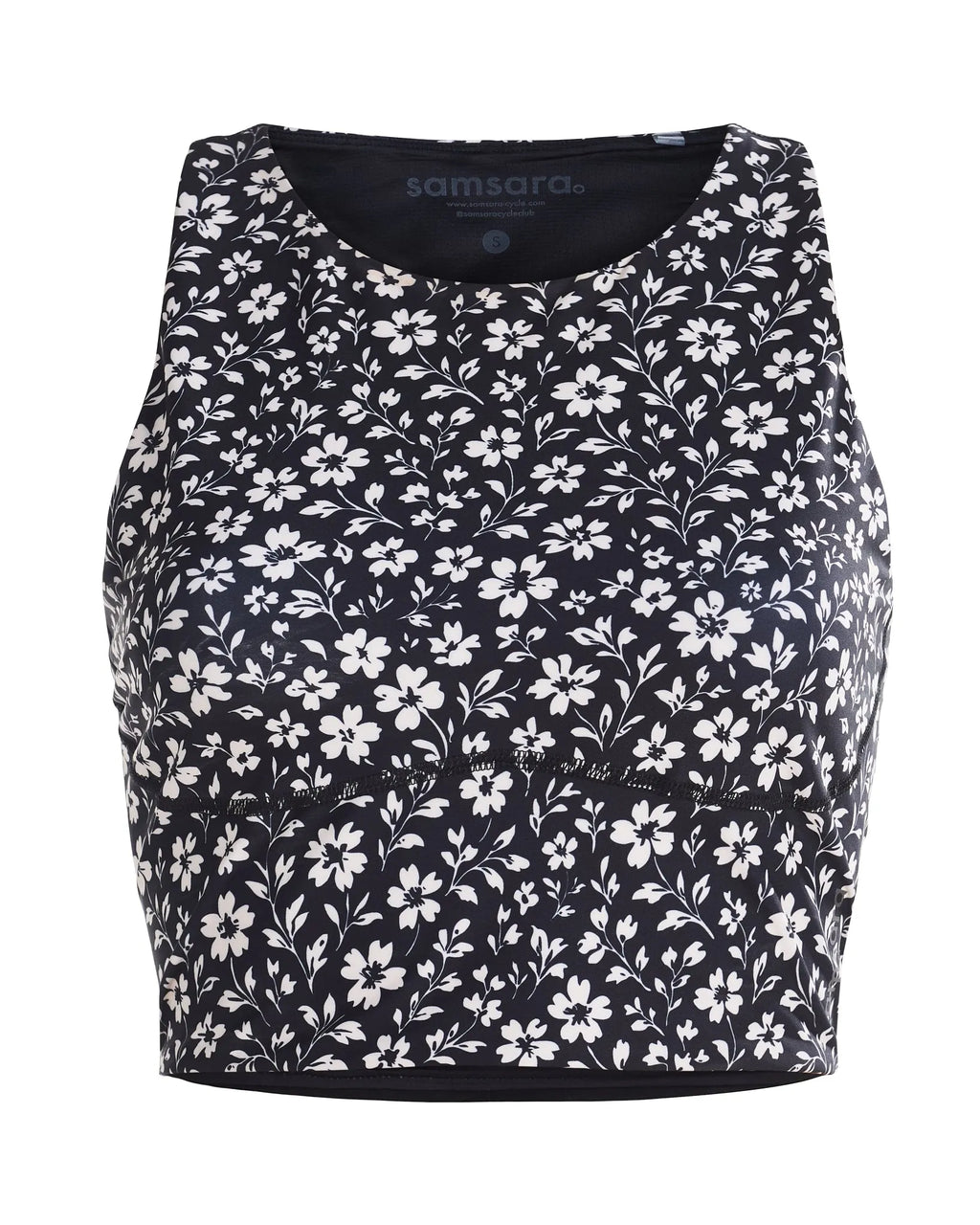 Samsara Adventure Crop Top - Black Floral Maze