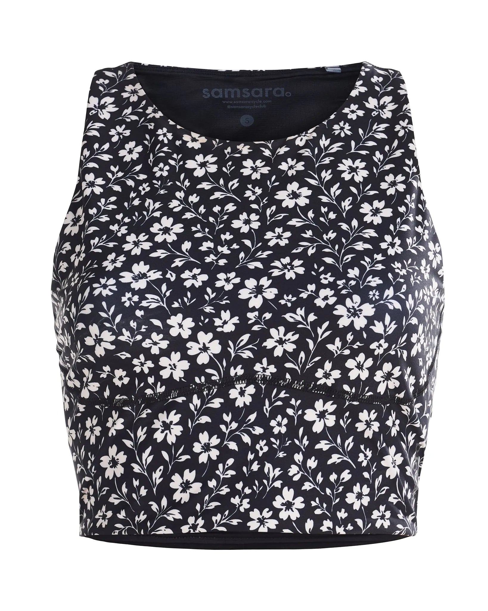 Samsara Adventure Crop Top - Black Floral Maze