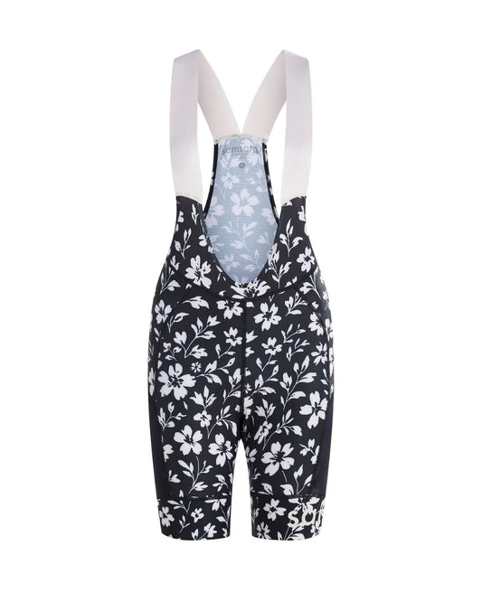Samsara Adventure Bib Shorts - Black Floral Maze