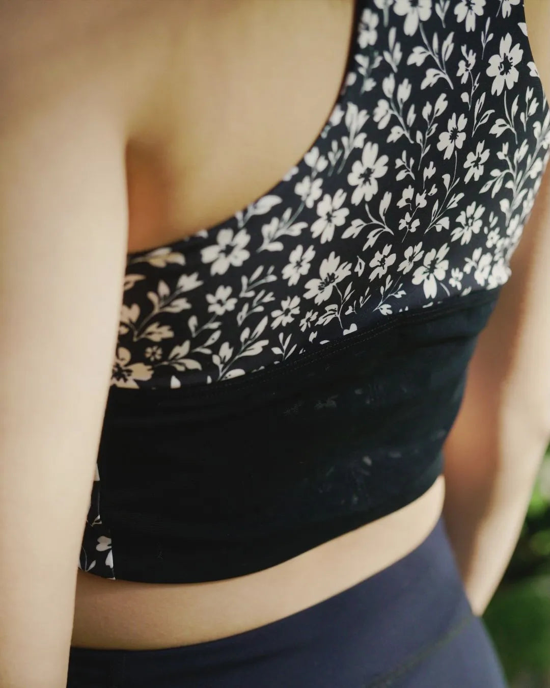 Samsara Adventure Crop Top - Black Floral Maze