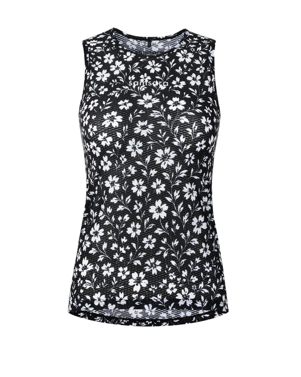 Samsara Sleeveless Base Layer - Black Floral Maze