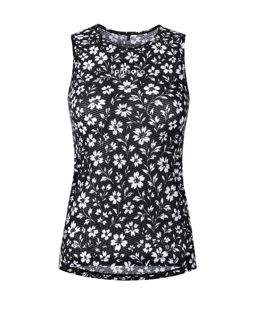 Samsara Sleeveless Base Layer - Black Floral Maze