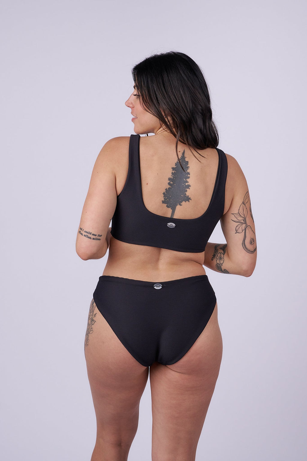 Mila Low Rise Bikini Bottom - Ribbed Black