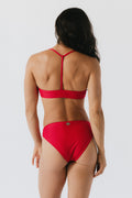 Saturday Swimwear Luna Mid Rise Bikini Bottom - Fire