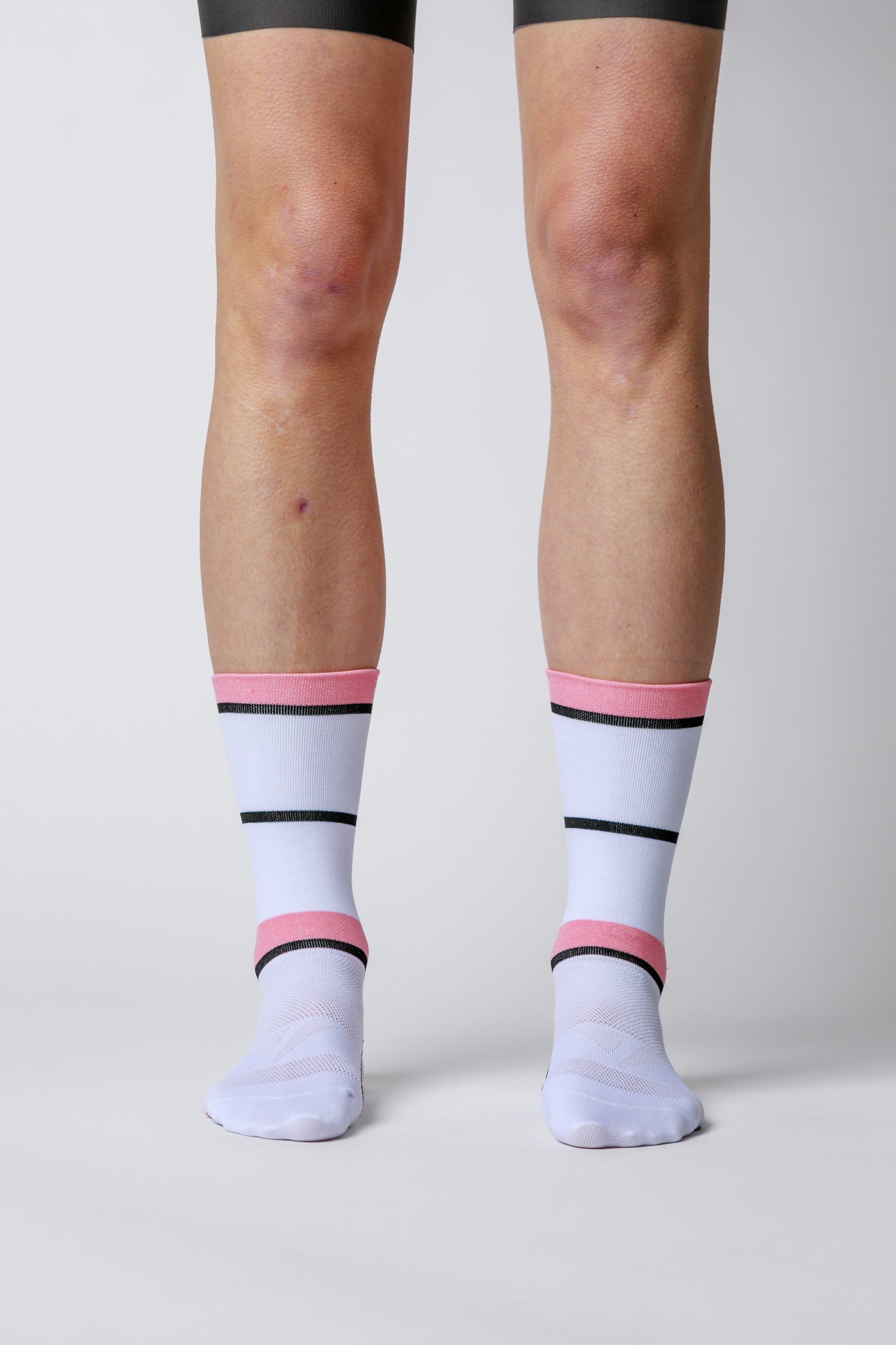 Kansept1 ProSpec Rouleur Sock | Squadra Stripes | White/Maglia Rosa Pink/Obsidian Black