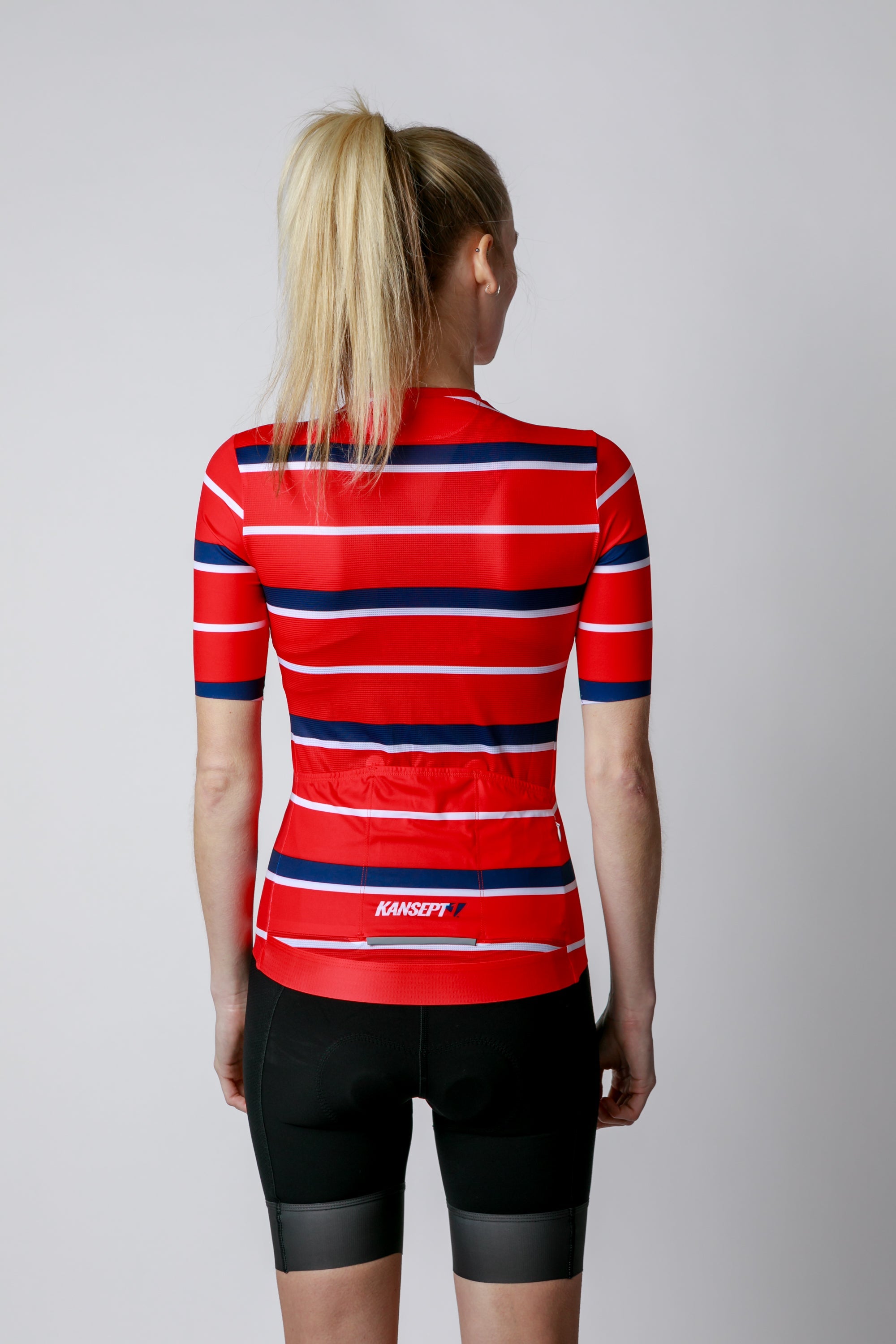 Kansept1 Women's ProSpec Rouleur SZ Jersey | Squadra Stripes | Flamme Rouge Red/Midnight Blue/White