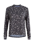 Samsara Gravel Long-Sleeve Mesh Tee - Black Floral Maze