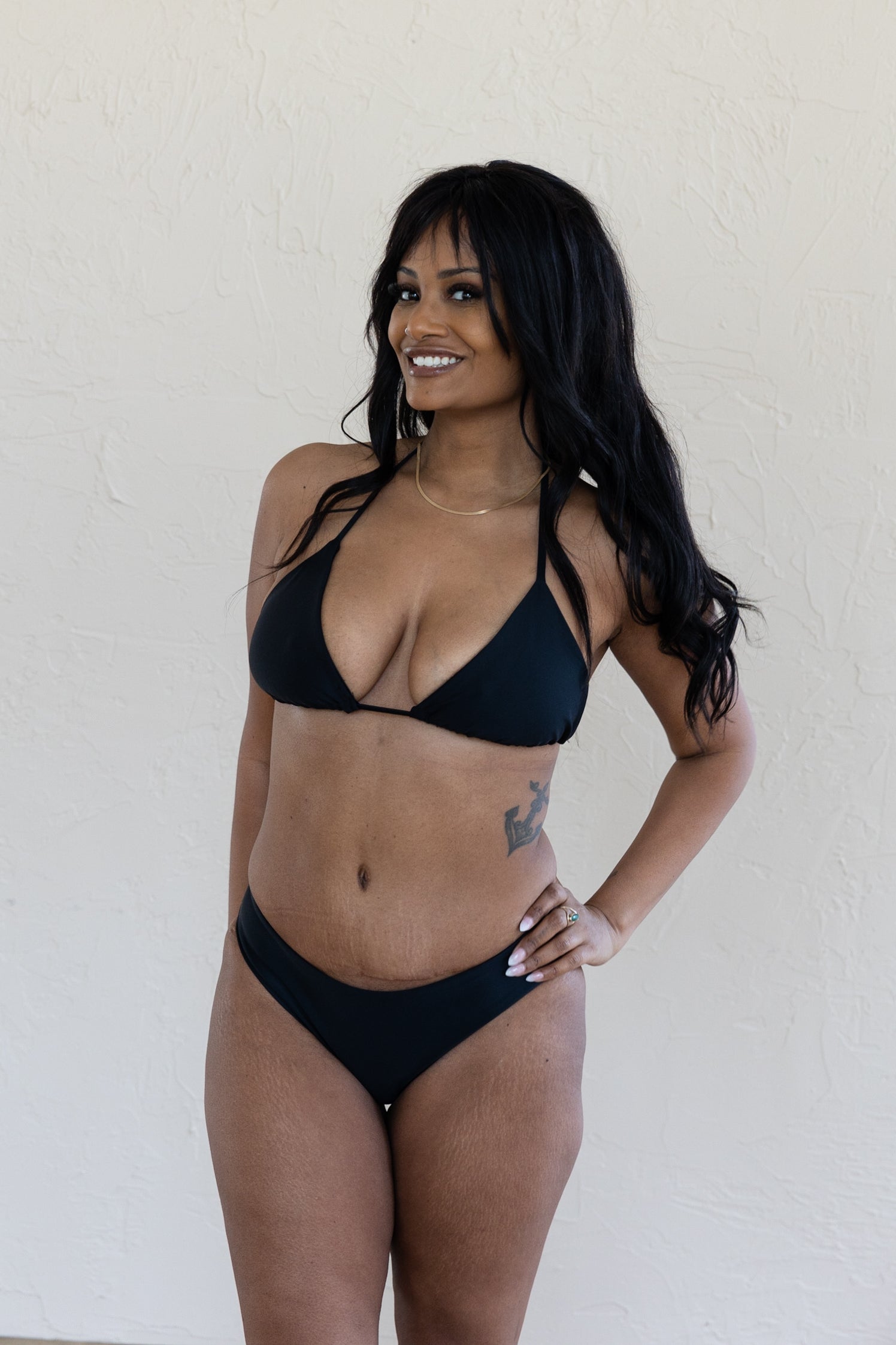 Mila Low Rise Bikini Bottom - Black