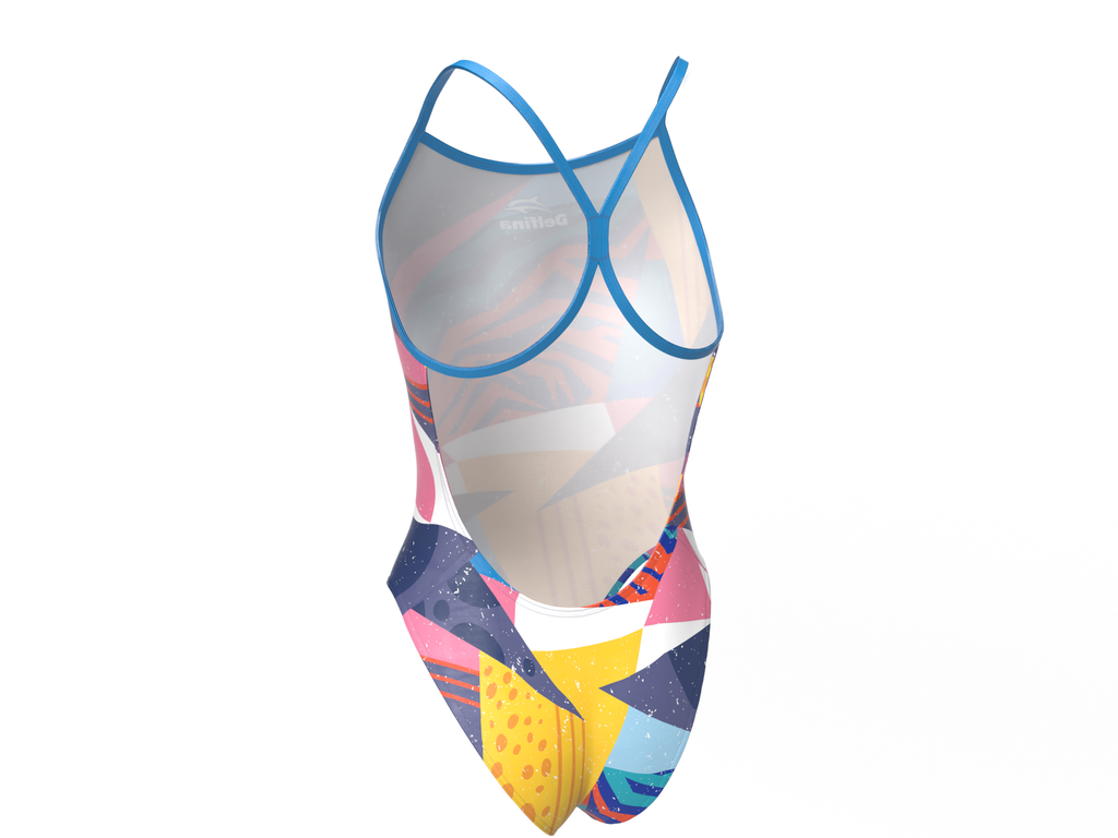 CRAZY PATCH WOMEN'S LIGHTBACK ONE PIECE ATHLETIC SWIMSUIT