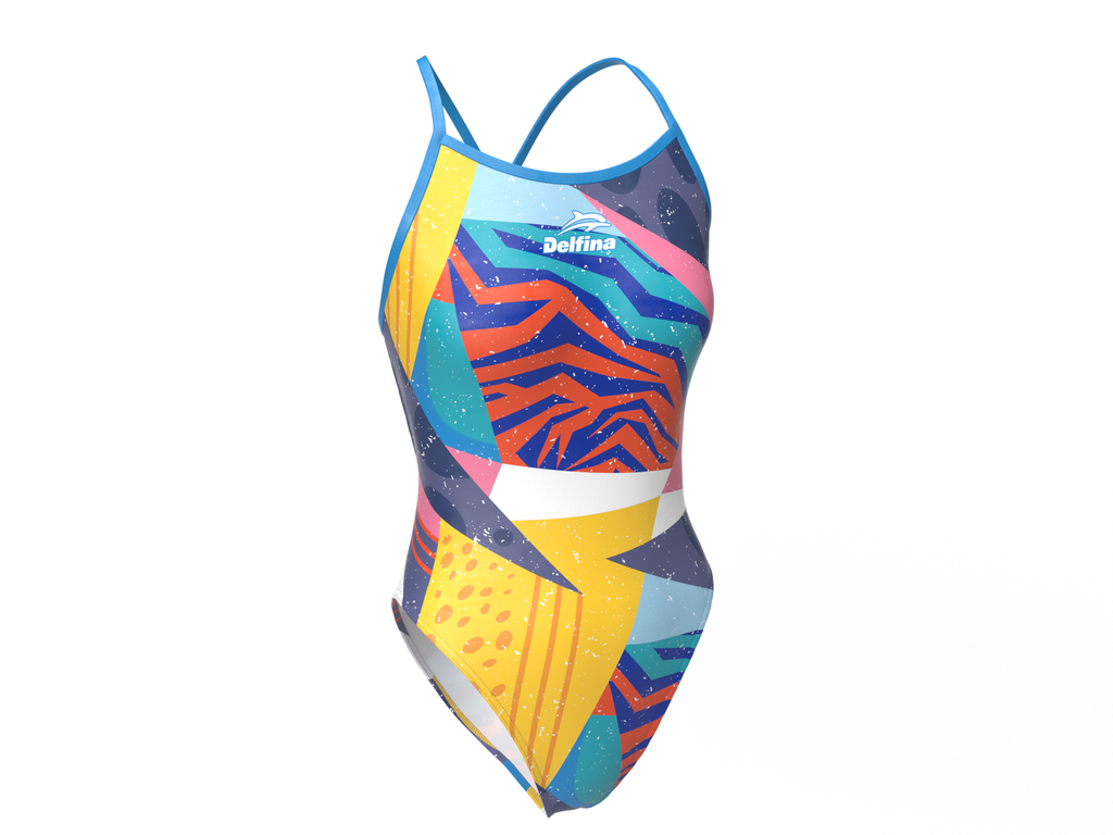 CRAZY PATCH WOMEN'S LIGHTBACK ONE PIECE ATHLETIC SWIMSUIT