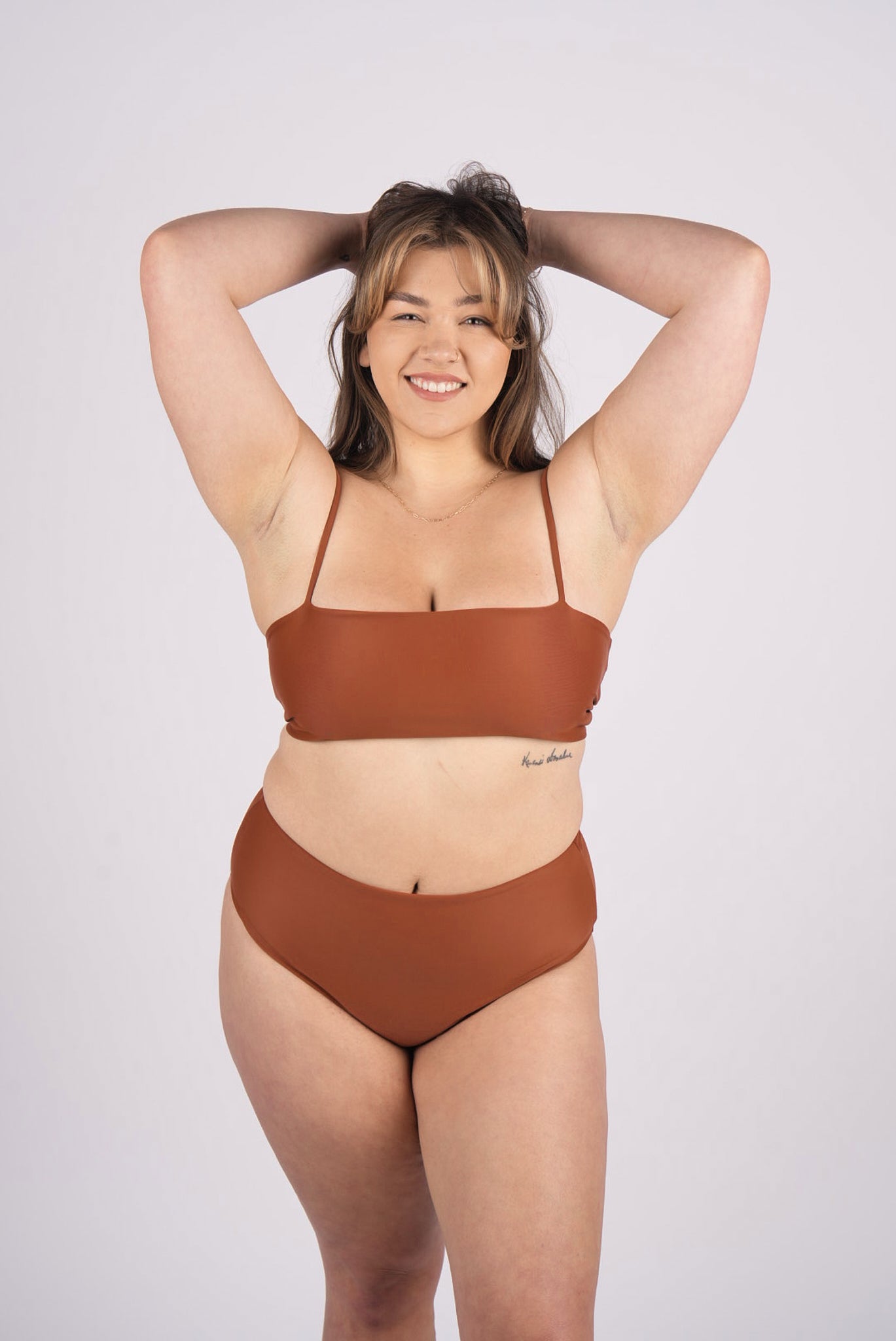 Nina High Waist Bikini Bottom - Spice