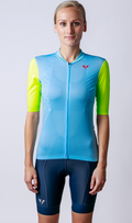 Kansept1 Women's ProSpec Ventoux Jersey | COLORBLOCK print | Tiffany BLUE/HiViz Yellow