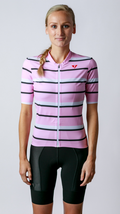 Kansept1 Women's ProSpec Rouleur SZ Jersey | Squadra Stripes | Maglia Rosa Pink/White/Obsidian Black