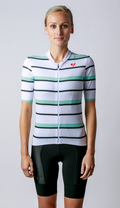 Kansept1 Women's ProSpec Rouleur SZ Jersey | Squadra Stripes | White/Celeste Green/Obsidian Black