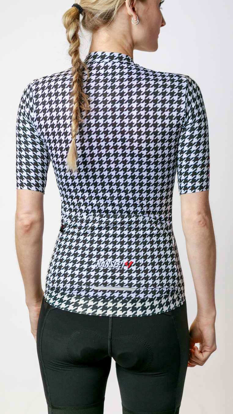 Kansept1 Women's ProSpec Rouleur HZ Jersey | Houndstooth print in B+W