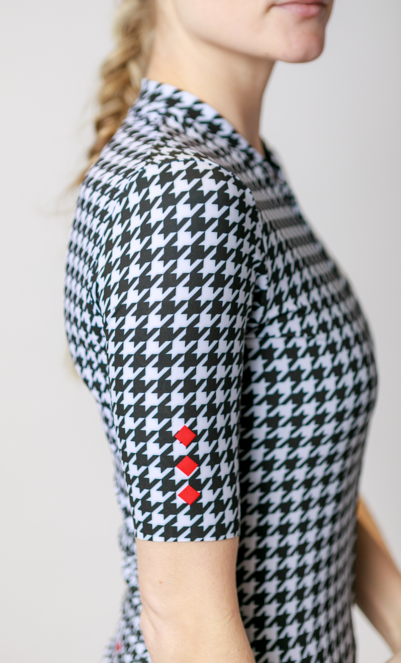 Kansept1 Women's ProSpec Rouleur HZ Jersey | Houndstooth print in B+W