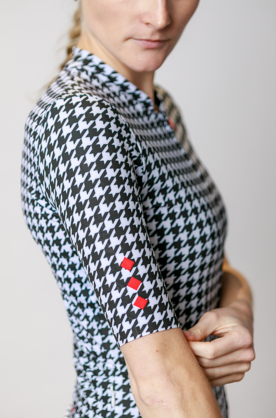Kansept1 Women's ProSpec Rouleur HZ Jersey | Houndstooth print in B+W