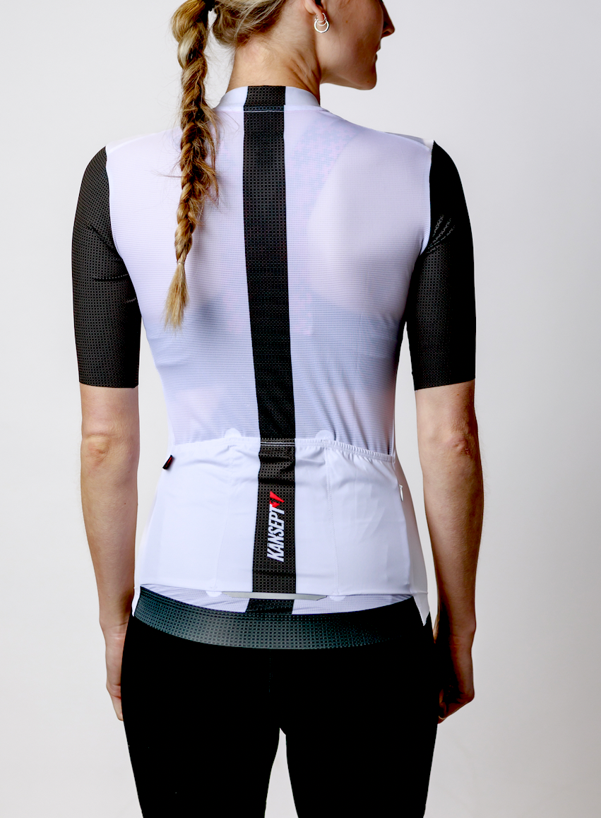 Women's ProSpec Rouleur SZ Jersey | TEAM ISSUE | WHITE with black CF race stripe