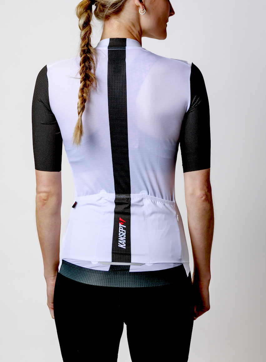 Kansept1 Women's ProSpec Rouleur SZ Jersey | TEAM ISSUE | WHITE with black CF race stripe