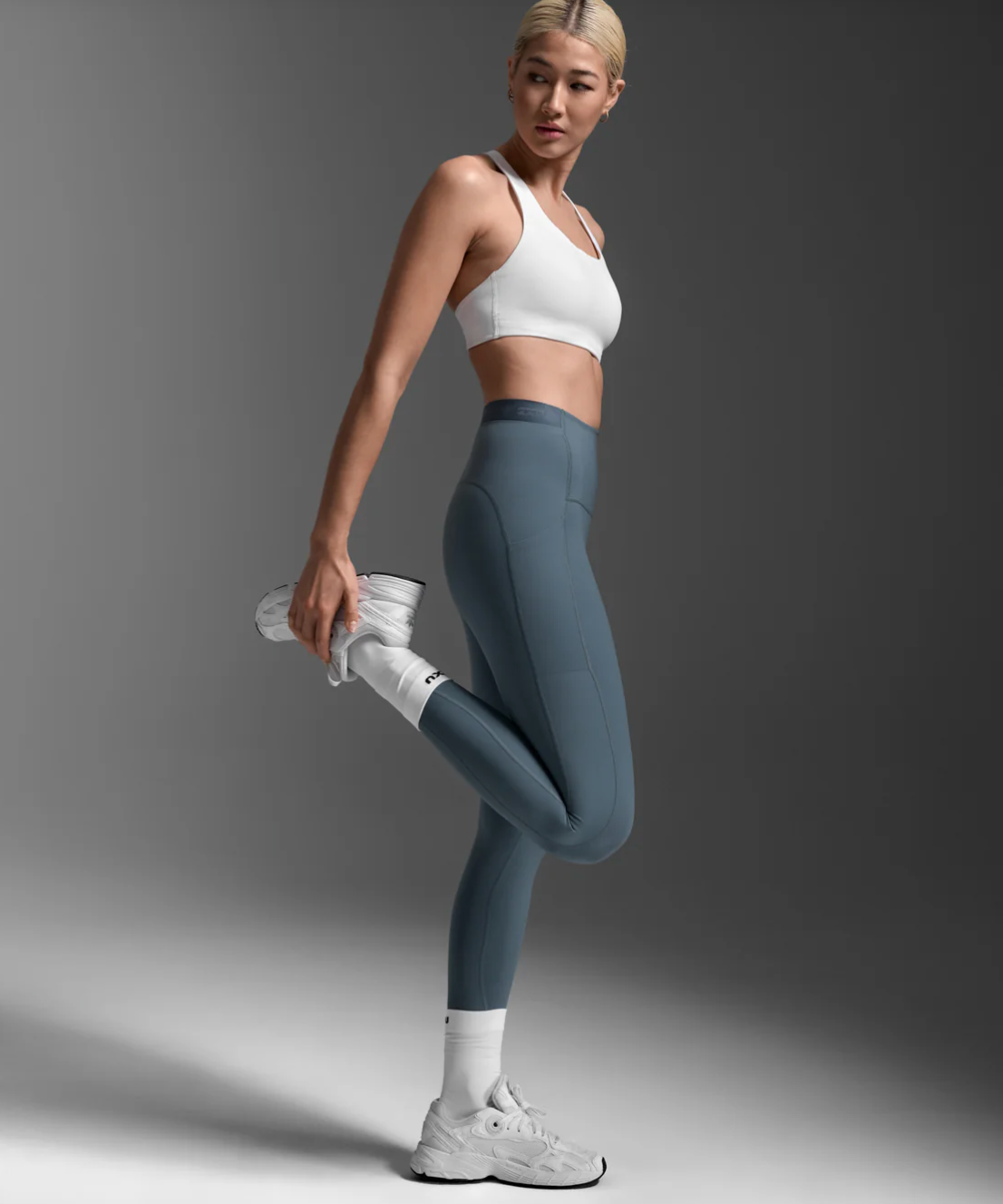 2XU Form Stash Hi-Rise Compression Tights - Dark Sage