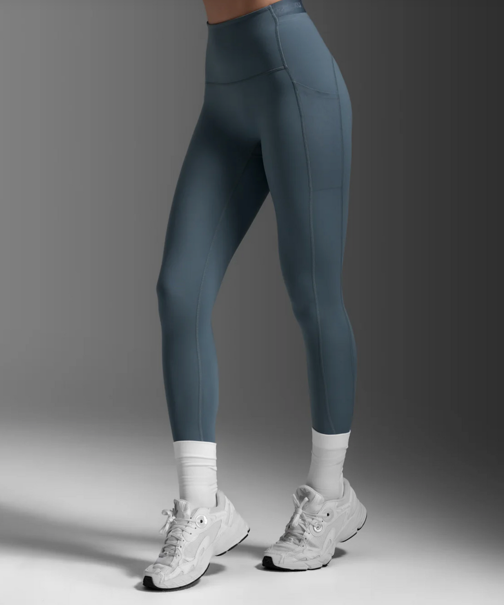 2XU Form Stash Hi-Rise Compression Tights - Dark Sage