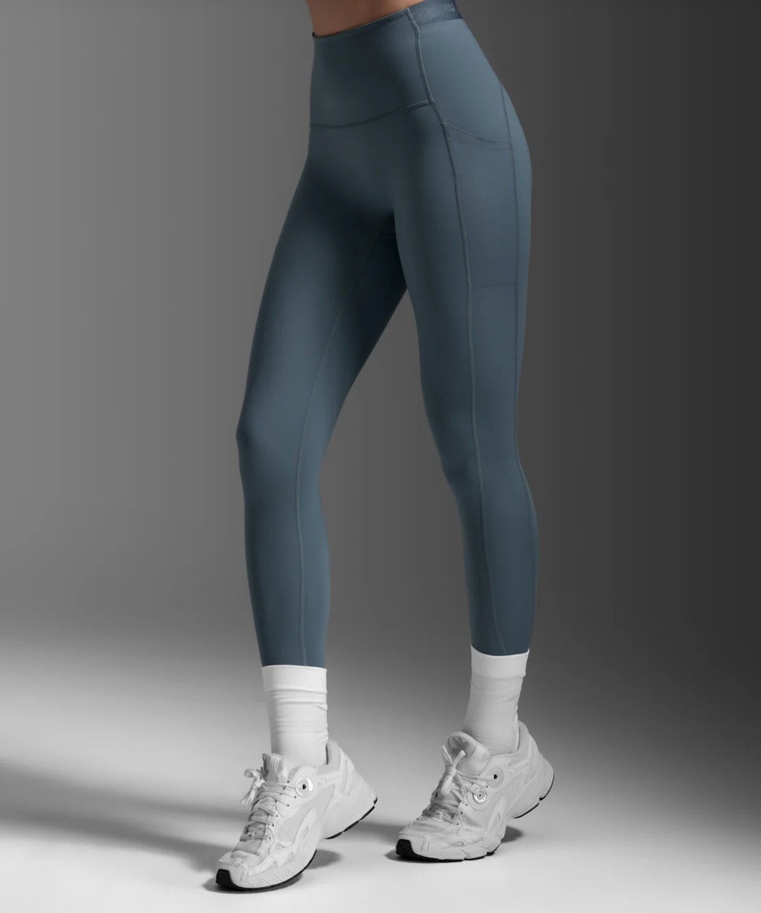 2XU Form Stash Hi-Rise Compression Tights - Dark Sage