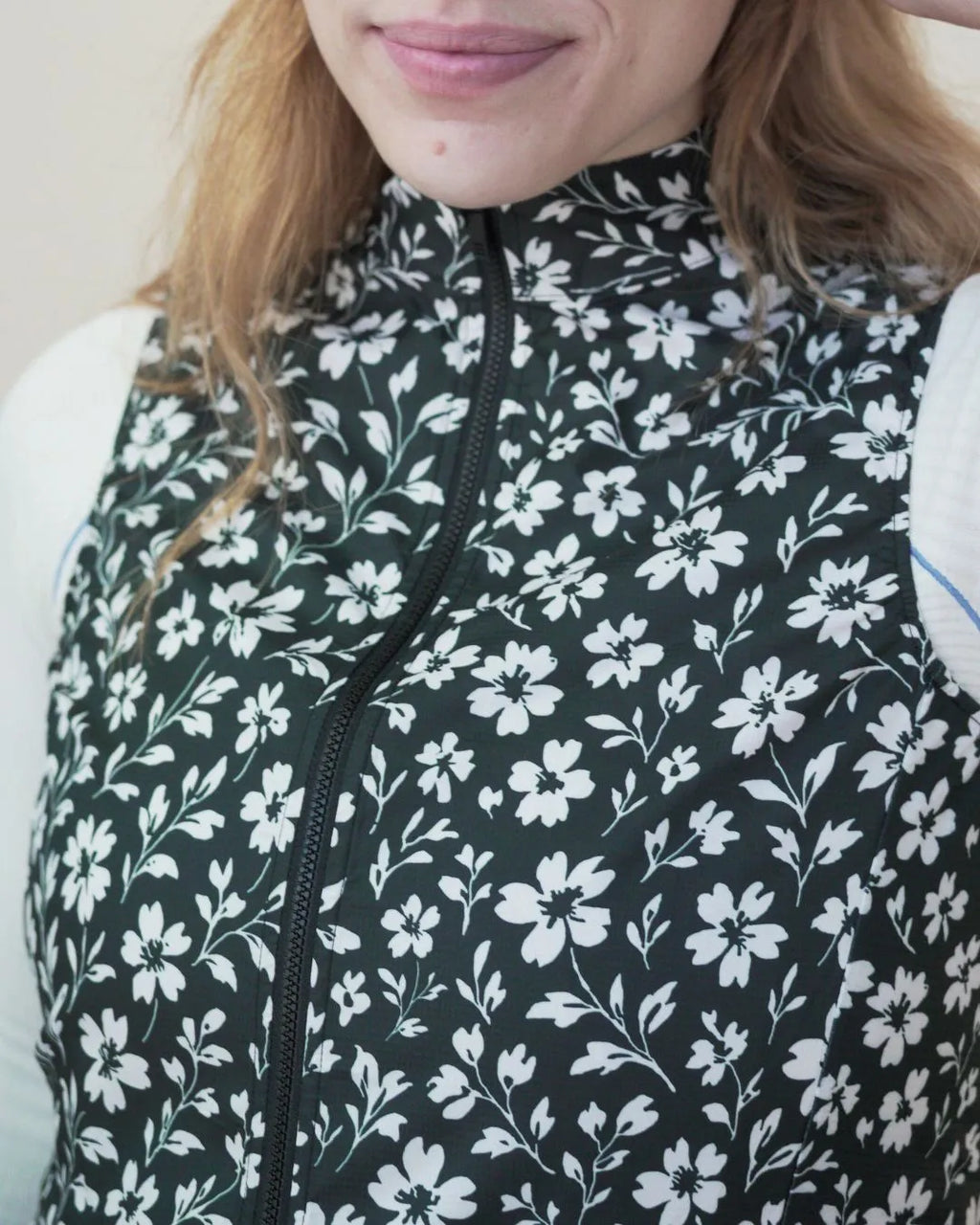 Samsara Stop The Wind Cycling Vest - Black Floral Maze