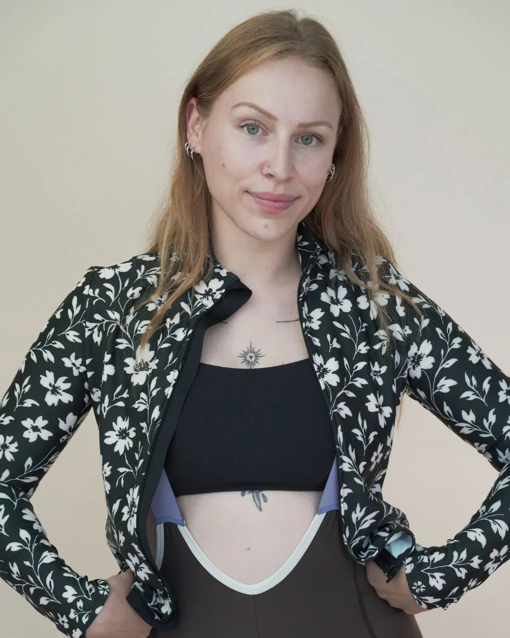 Samsara Transition Long-Sleeve Jersey - Black Floral Maze