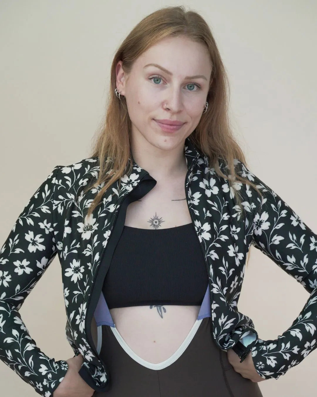 Samsara Transition Long-Sleeve Jersey - Black Floral Maze