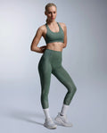 2XU Aero Mesh Hi-Rise Compression Tights–Olive Leaf