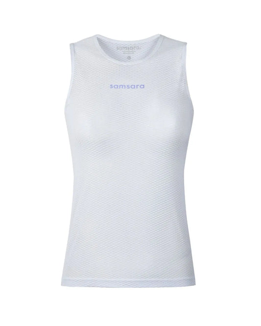 Samsara Sleeveless Base Layer - White/Cloudberry