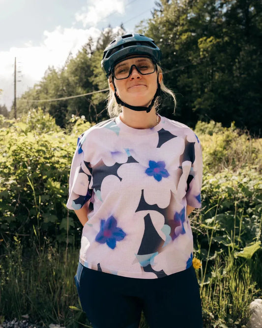 Samsara Cycle Technical Crop Tee - Power Primrose