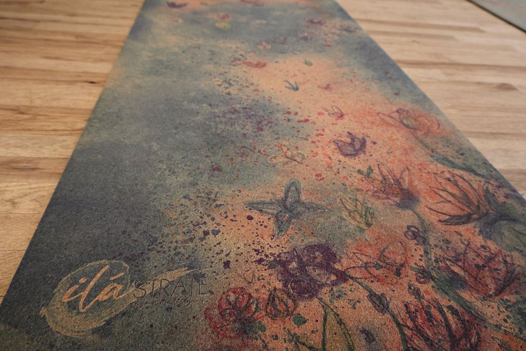 iláSTRATE Essence of Spring WANDERER Cork TRAVEL Yoga Mat