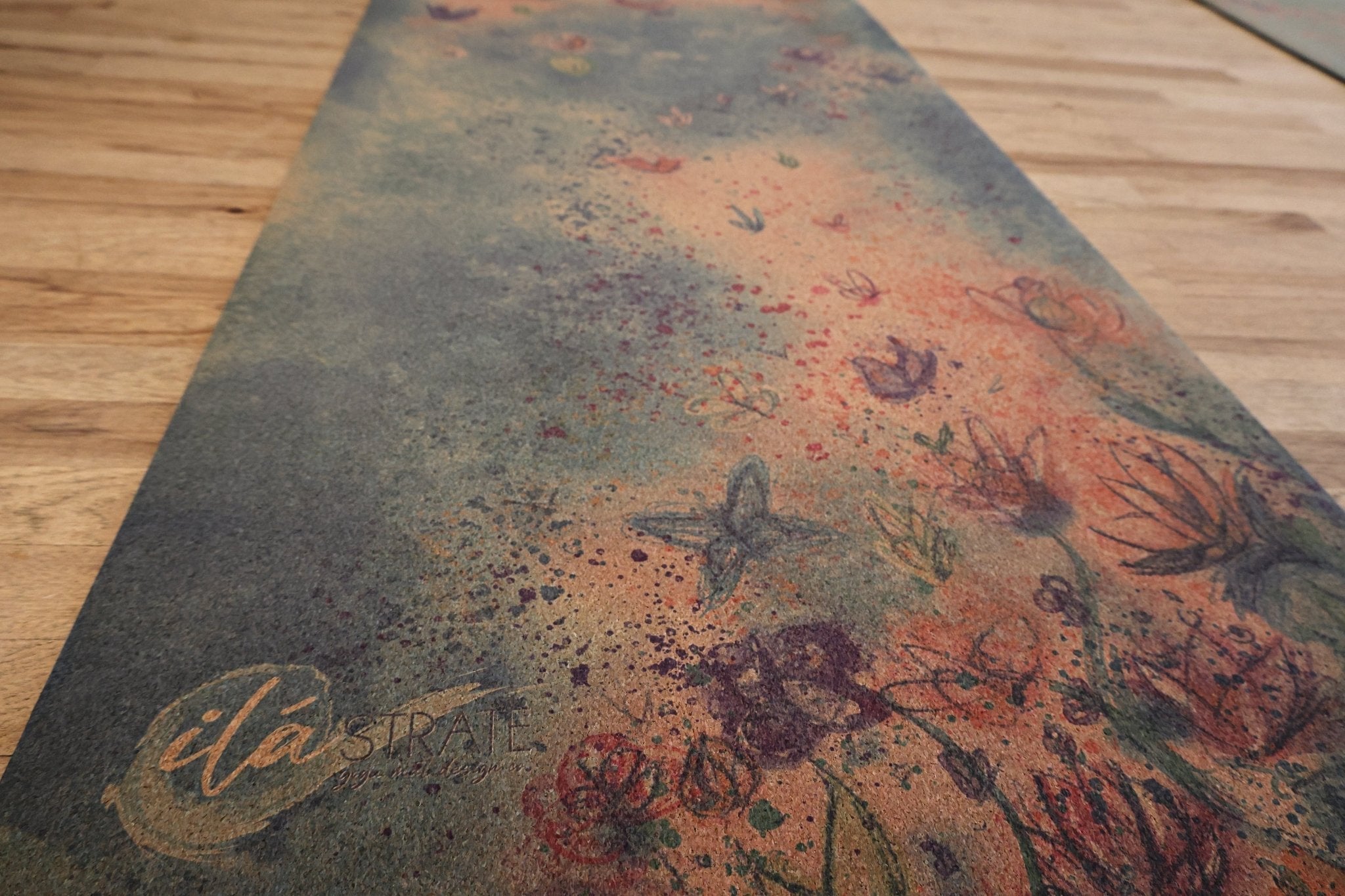 iláSTRATE Essence of Spring WANDERER Cork TRAVEL Yoga Mat