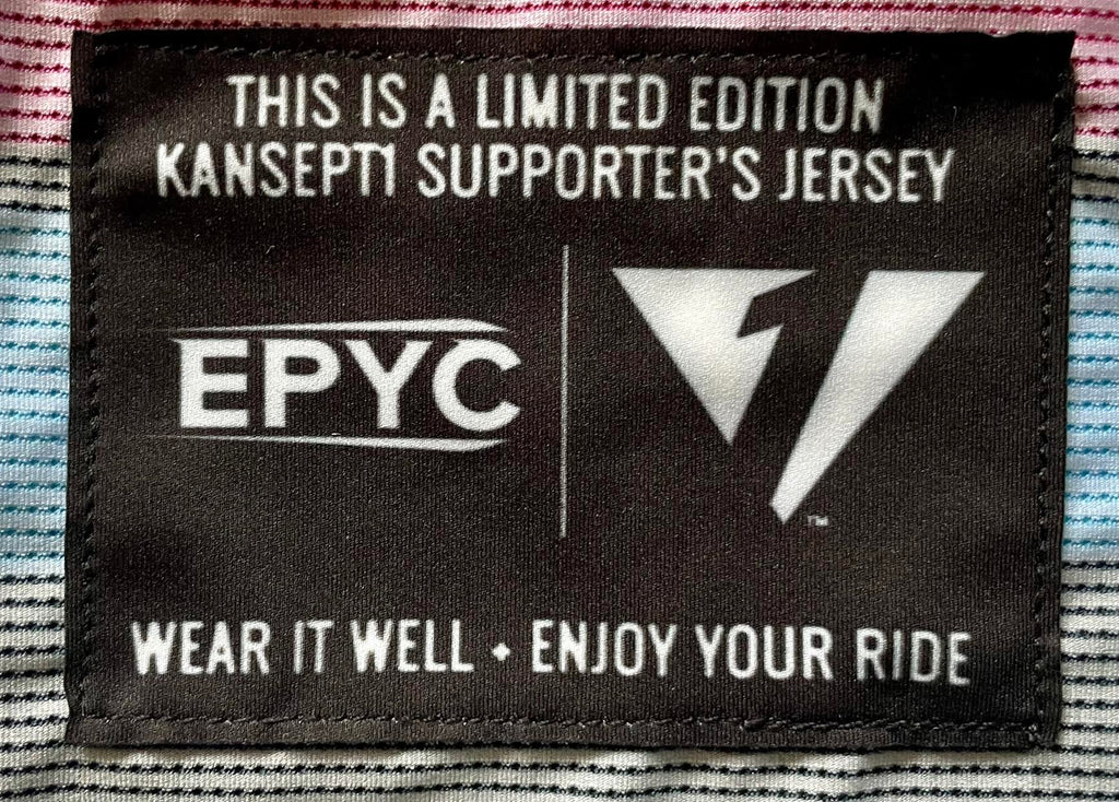 Kansept1 Women's ProSpec Rouleur HZ Jersey | EPYC Supporters | Sportivo stripes in Bright Blue + Hot Pink + Obsidian Black
